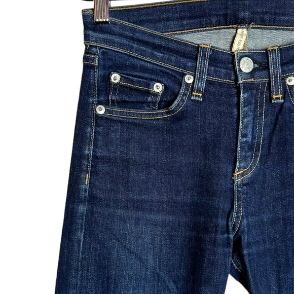 Rag and Bone High Rise Skinny Leg Jeans Dark Blue Wash Stretch Denim 25 - Picture 7 of 16